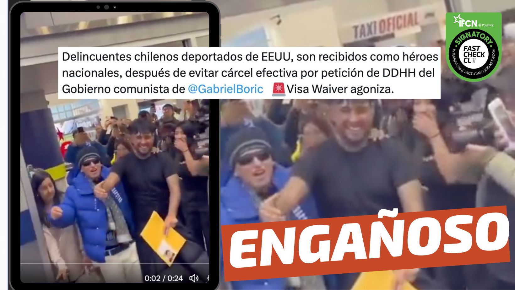 You are currently viewing (Video) “Delincuentes deportados en EE.UU., son recibidos como héroes nacionales, después de evitar cárcel efectiva por petición del Gobierno de Gabriel Boric”: #Engañoso