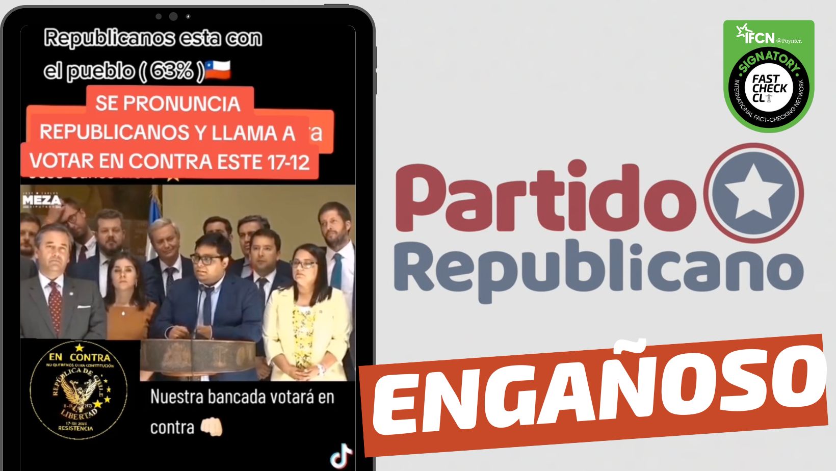 You are currently viewing (Video) “Se pronuncia republicanos y llama a votar en contra este 17-12”: #Engañoso