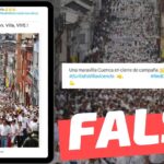 (Imagen) Multitudinaria convocatoria en favor de Christian Zurita, candidato presidencial de Ecuador que reemplazó al asesinado Fernando Villavicencio: #Falso