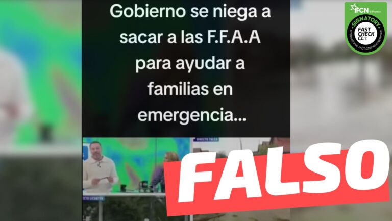 Read more about the article “Gobierno se niega a sacar a las Fuerzas Armadas para ayudar a familias en emergencia”: #Falso