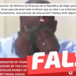 (Video) “Esta es la reacción del Ministro de Finanzas de Níger porque tiene un plazo de horas para devolver todo el dinero que se robó”: #Falso