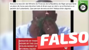 Read more about the article (Video) “Esta es la reacci贸n del Ministro de Finanzas de N铆ger porque tiene un plazo de horas聽para devolver todo el dinero que se rob贸”: #Falso