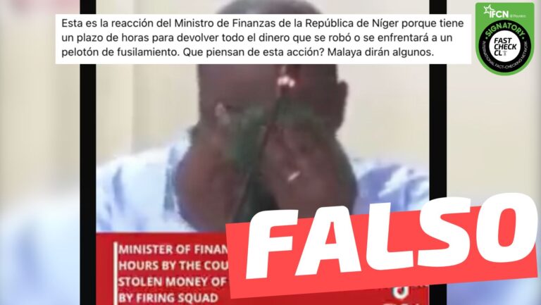 Read more about the article (Video) “Esta es la reacción del Ministro de Finanzas de Níger porque tiene un plazo de horas para devolver todo el dinero que se robó”: #Falso