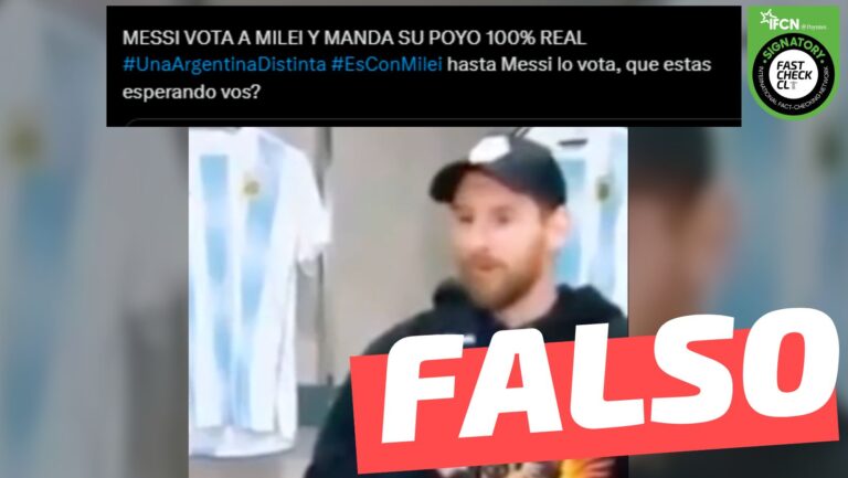 Read more about the article (Video) Lionel Messi: “hay que votar a Milei, no queda otra. Es Milei o seguir en la misma”: #Falso