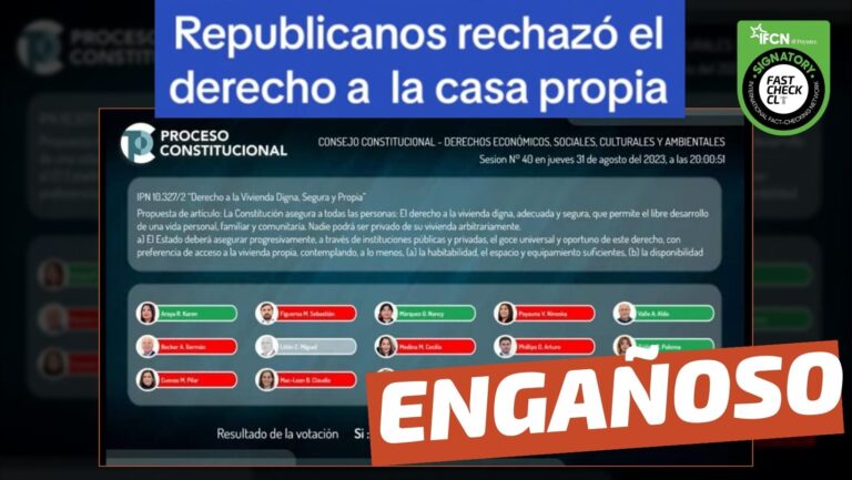 Read more about the article (Imagen) “Republicanos rechazó el derecho a la casa propia”: #Engañoso