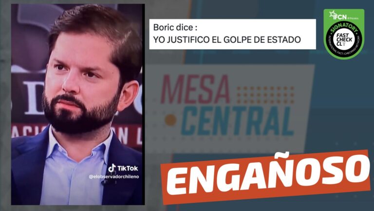 Read more about the article (Video) Gabriel Boric dijo: “Yo justifico el golpe de estado”: #Engañoso