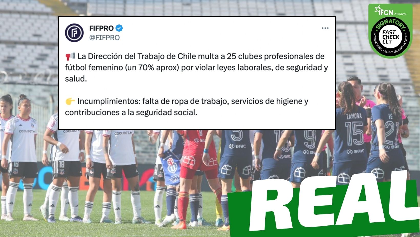 You are currently viewing “La Direcci贸n del Trabajo de Chile multa a 25 clubes profesionales de f煤tbol femenino por violar leyes laborales, de seguridad y salud”: #Real