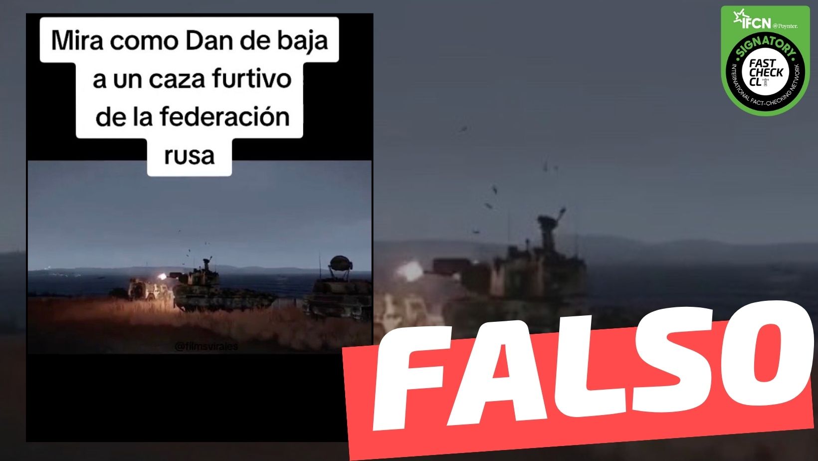 You are currently viewing (Video) “Dan de baja a un caza furtivo de la federación rusa”: #Falso