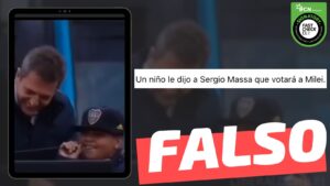 Read more about the article (Video) Niño le responde al candidato argentino oficialista, Sergio Massa, que votará por Javier Milei: #Falso