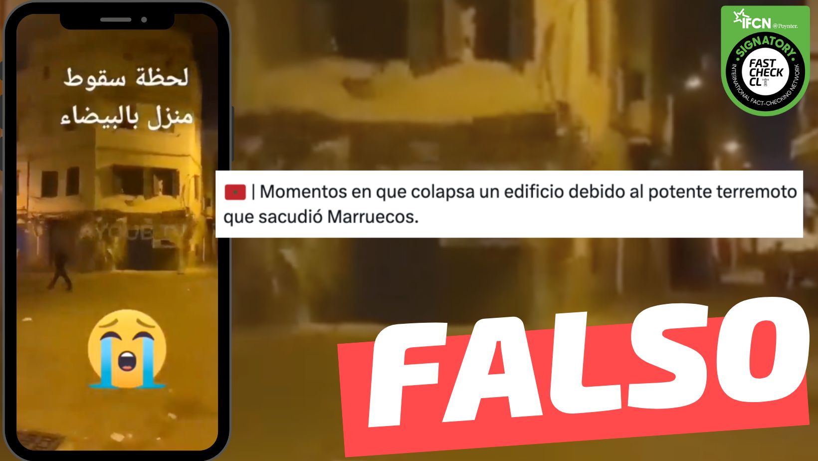 You are currently viewing (Video) “Momentos en que colapsa un edificio debido al potente terremoto que sacudió Marruecos”: #Falso