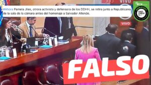 Read more about the article (Imagen) “Pamela Jiles se retira junto a Republicanos de la sala antes del homenaje a Salvador Allende”: #Falso