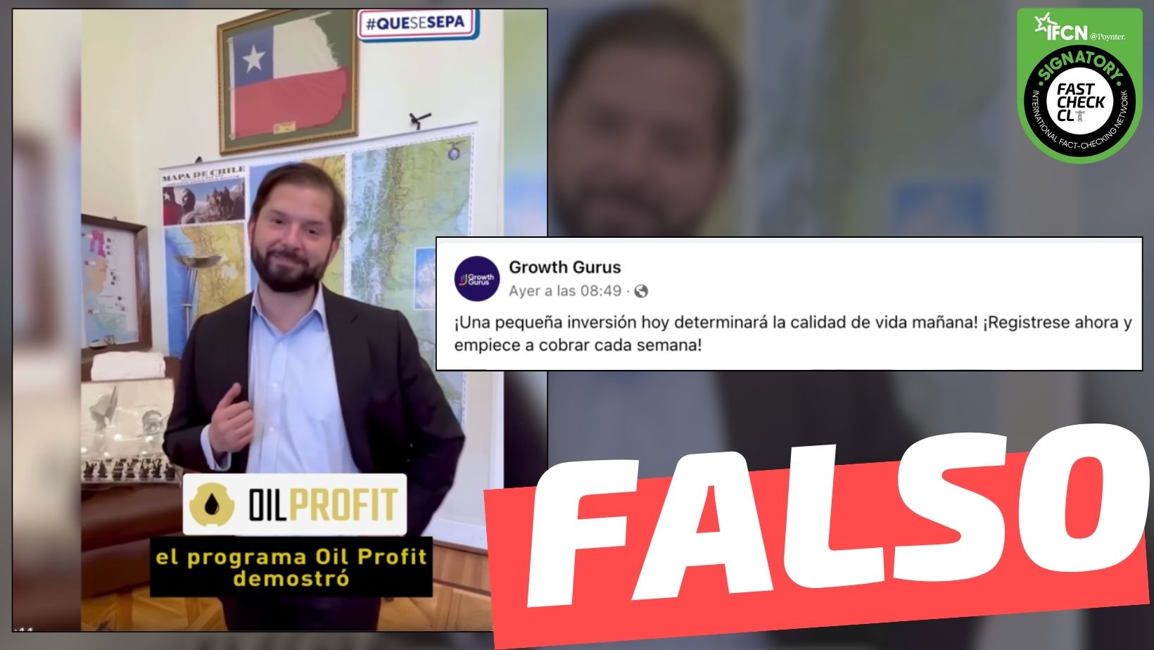 You are currently viewing (Video) Presidente Gabriel Boric promueve la plataforma de inversión Oil Profit: #Falso