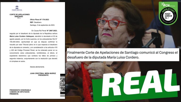 Read more about the article Corte de Apelaciones de Santiago comunicó al Congreso el desafuero de la diputada María Luisa Cordero: #Real
