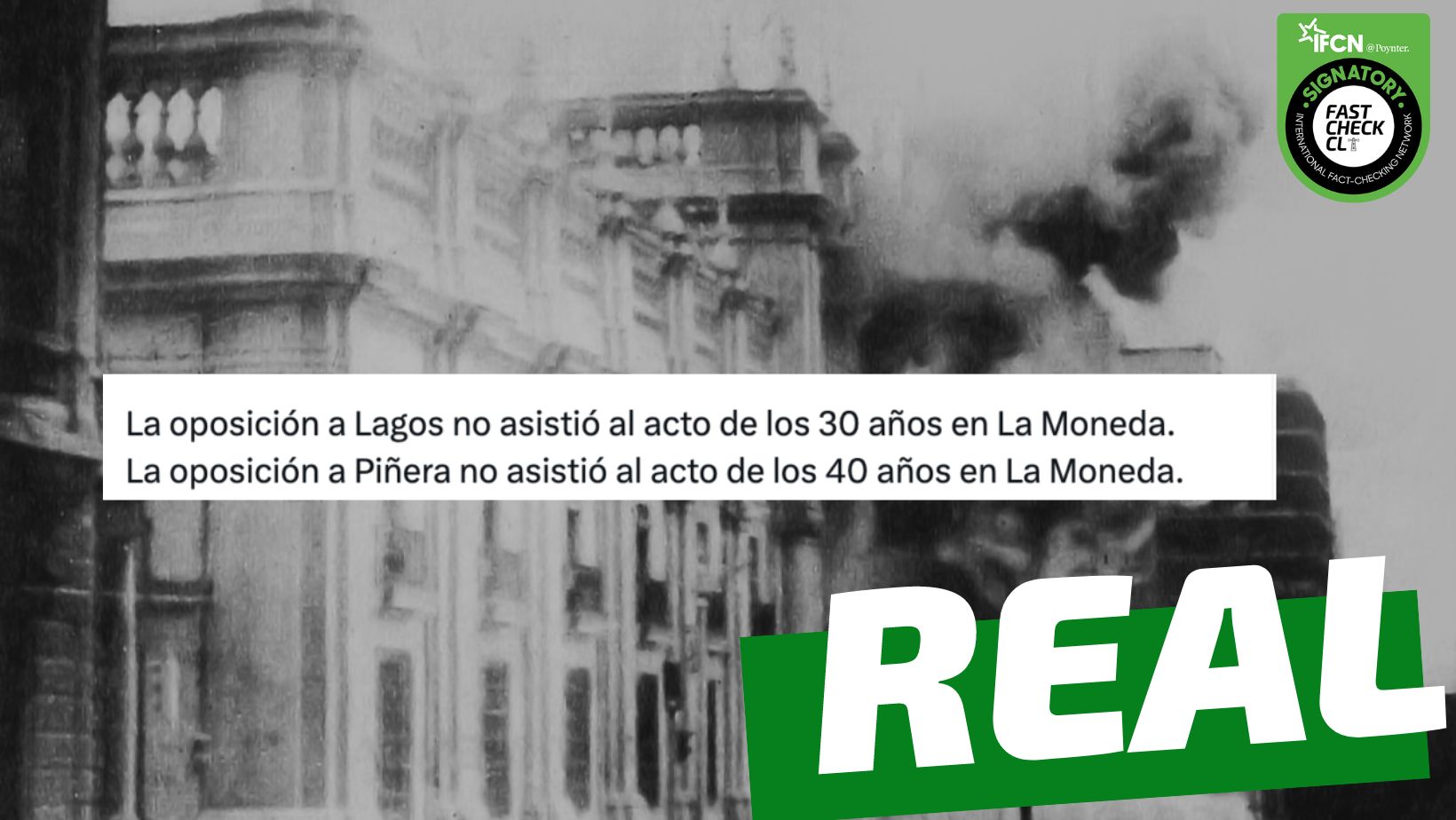 You are currently viewing “La oposición a Lagos no asistió al acto de los 30 años en La Moneda. La oposición a Piñera no asistió al acto de los 40 años en La Moneda”: #Real