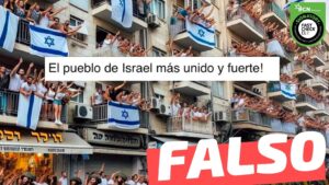 Read more about the article Imagen de ciudadanos israel铆es manifestando su apoyo al Ej茅rcito de su pa铆s: #Falso
