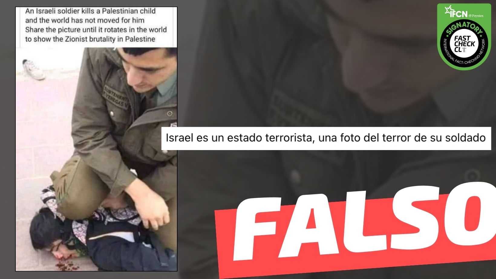 You are currently viewing (Imagen) “Un soldado israelí mata a un niño palestino”: #Falso