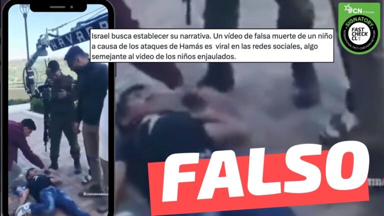 Read more about the article “Israel busca establecer su narrativa. Un video de falsa muerte de un niño a causa de los ataques de Hamás es viral en las redes sociales”: #Falso