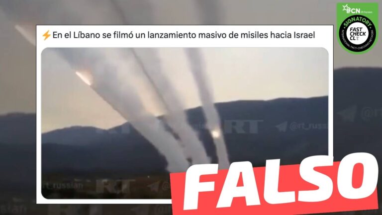 Read more about the article (Video) “En el Líbano se filmó un lanzamiento masivo de misiles hacia Israel”: #Falso