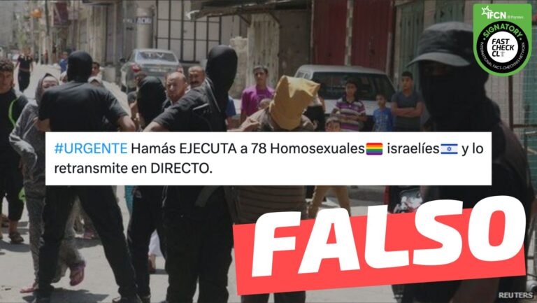 Read more about the article (Imagen) “Ham谩s ejecuta a 78 homosexuales israel铆es y lo retransmite en directo”: #Falso
