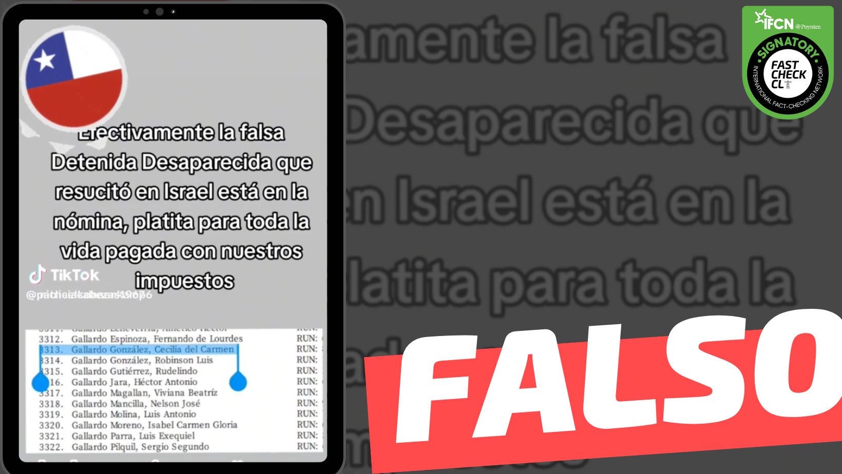 You are currently viewing (Imagen) “Efectivamente la falsa Detenida Desaparecida que resucitó en Israel está en la nómina”: #Falso