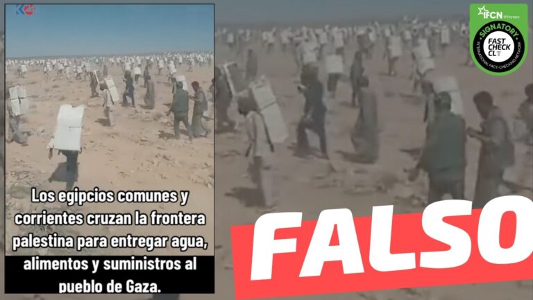 Read more about the article (Video) “Los egipcios cruzan la frontera palestina para entregar agua, alimentos y suministros al pueblo de Gaza”: #Falso