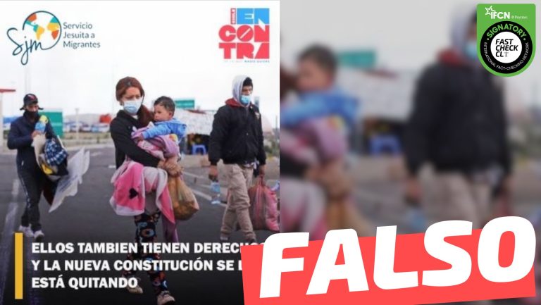 Read more about the article Servicio Jesuita a Migrantes: “Ellos también tienen derechos y la nueva Constitución se los está quitando”: #Falso