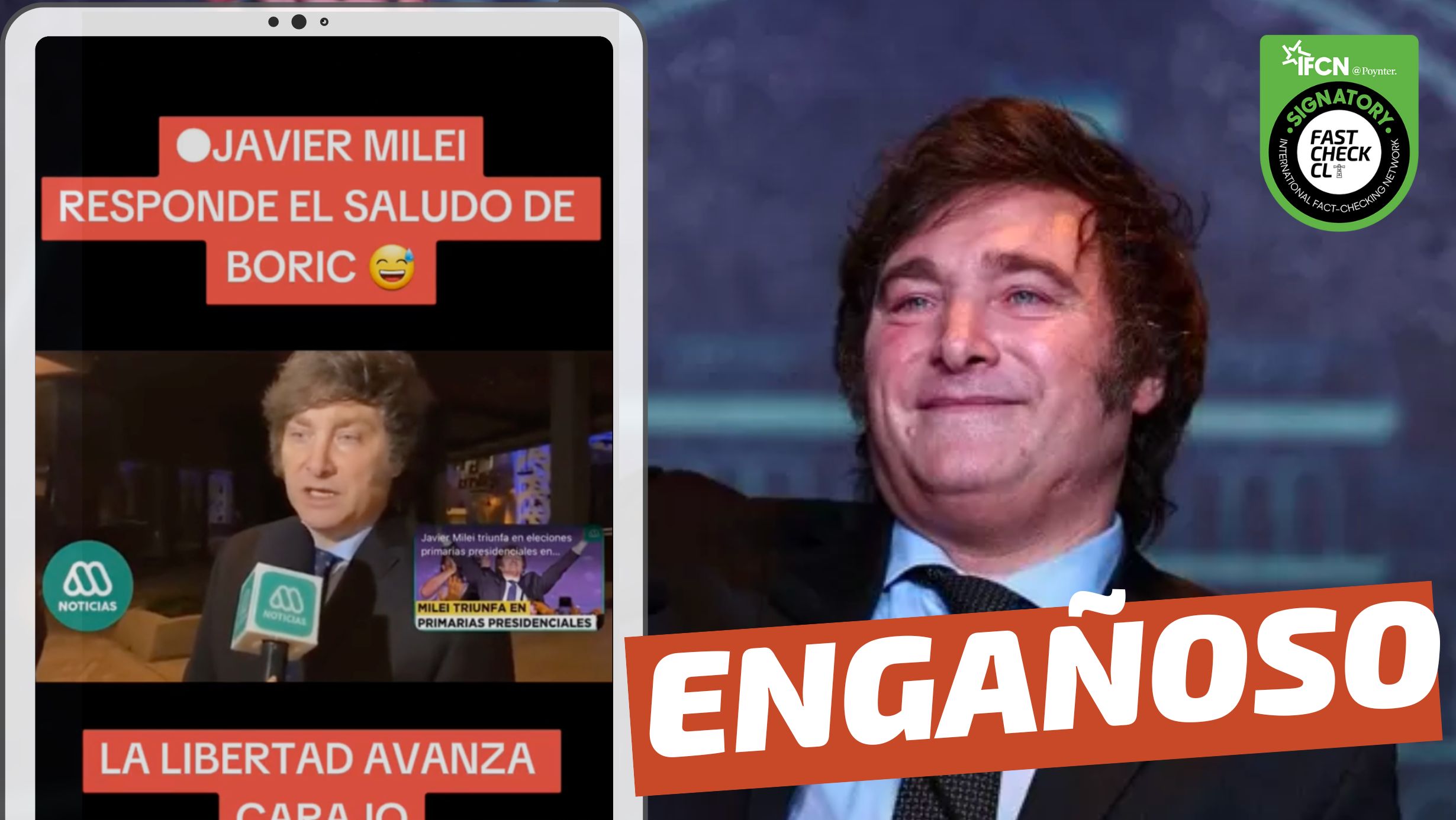 You are currently viewing (Video) “Javier Milei le responde el saludo a Boric”: #Engañoso