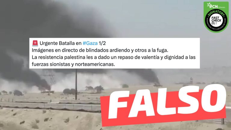 Read more about the article (Video) “Imágenes en directo de blindados ardiendo y otros a la fuga” en Gaza: #Falso