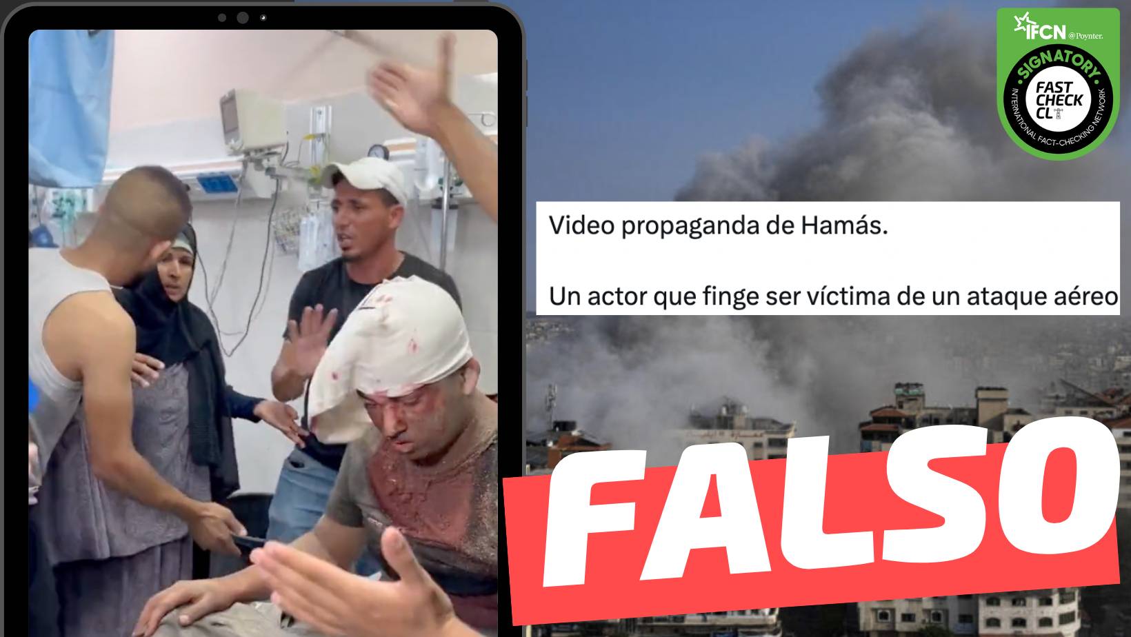 You are currently viewing (Video) Actor de Hamás “finge ser víctima de un ataque aéreo”: #Falso