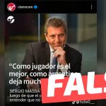 Sergio Massa sobre Messi: “Como jugador es el mejor, como argentino deja mucho que desear”: #Falso