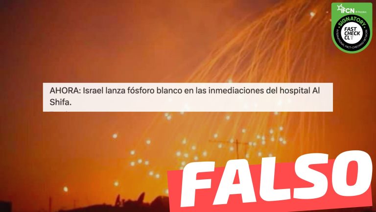 Read more about the article (Imagen) “Israel lanza fósforo blanco en las inmediaciones del hospital Al Shifa”: #Falso