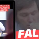 (Imagen) “Javier Milei tuvo que tomar pastillas en medio del debate”: #Falso