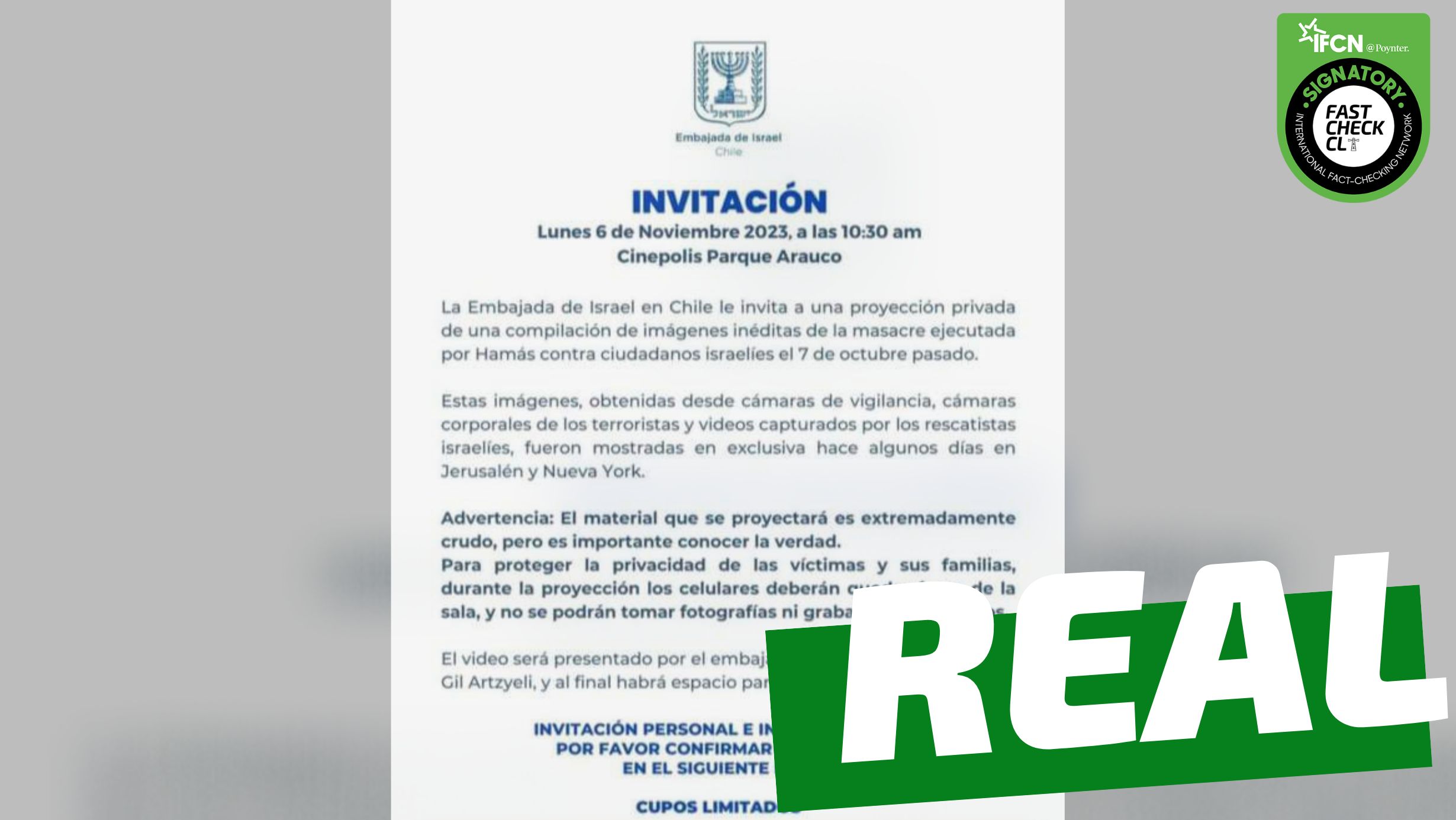 You are currently viewing Embajada de Israel invita a proyección privada de imágenes de la “masacre ejecutada por Hamás”: #Real