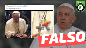 Read more about the article (Imagen) “El papa acaba de inventar la cruz LGBT”: #Falso