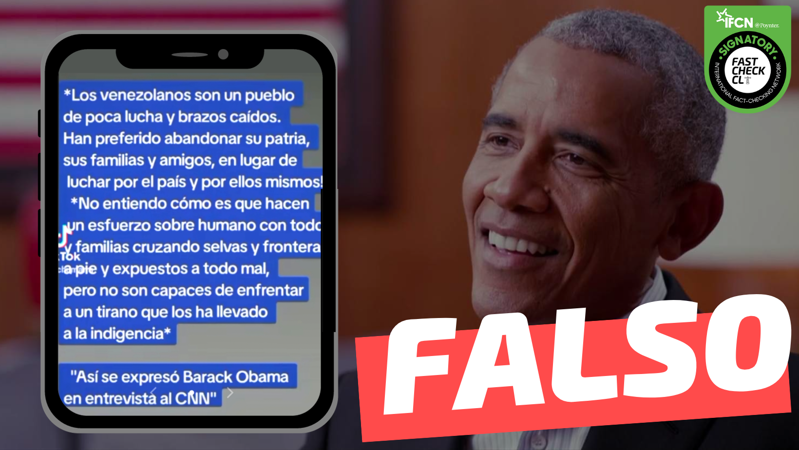 You are currently viewing Barack Obama, ex presidente de EE.UU: “Los venezolanos son un pueblo de poca lucha. Han preferido abandonar su patria en lugar de luchar por su país y por sí mismos”: #Falso