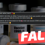 “Se está creando vacuna de ARNm Transportada por el aire que pueden administrarse directamente a los pulmones”: #Falso