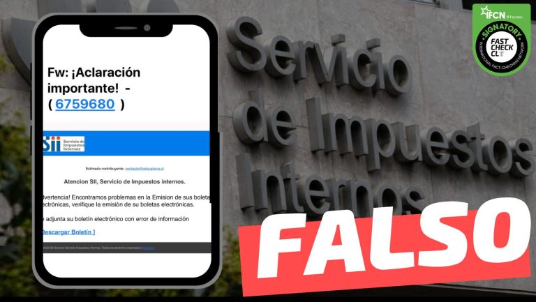Read more about the article (Correo electrónico) Servicio de Impuestos Internos: “¡Advertencia! Encontramos problemas en la Emisión de sus boletas electrónicas”: #Falso