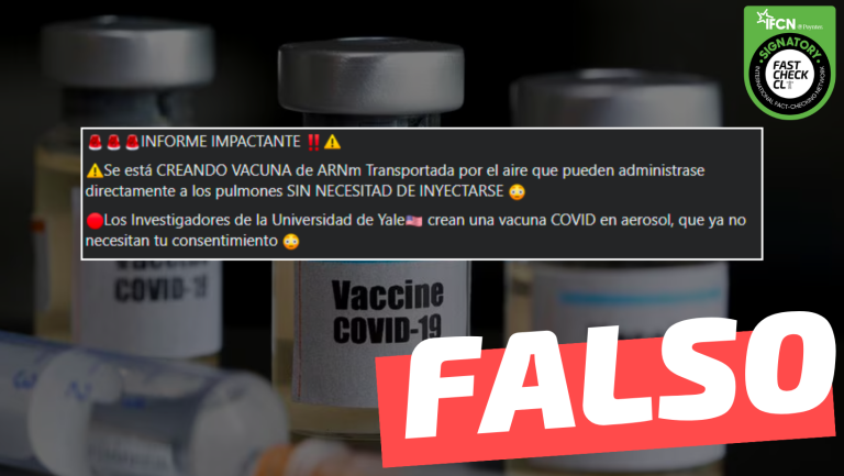 Read more about the article “Se está creando vacuna de ARNm Transportada por el aire que pueden administrarse directamente a los pulmones”: #Falso