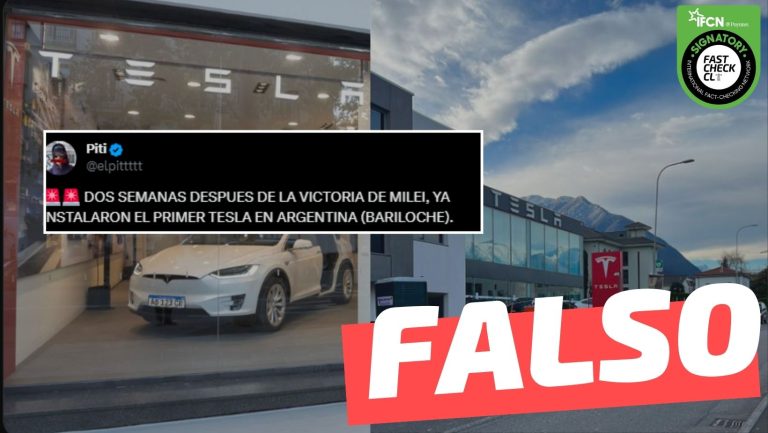 Read more about the article (Imagen) Tesla instaló sucursales en Argentina luego del triunfo de Milei: #Falso