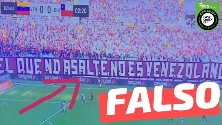 Read more about the article Imagen de un lienzo que dice: “El que no asalte no es venezolano”: #Falso