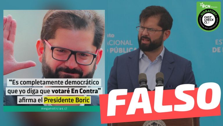 Read more about the article Presidente Boric dijo: “Es completamente democrático que yo diga que votaré ‘En Contra'”: #Falso