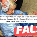 (Imagen) “Mi madre fue agredida por un grupo de delincuentes que marchaban con lienzos del ‘En Contra’ (…)”: #Falso