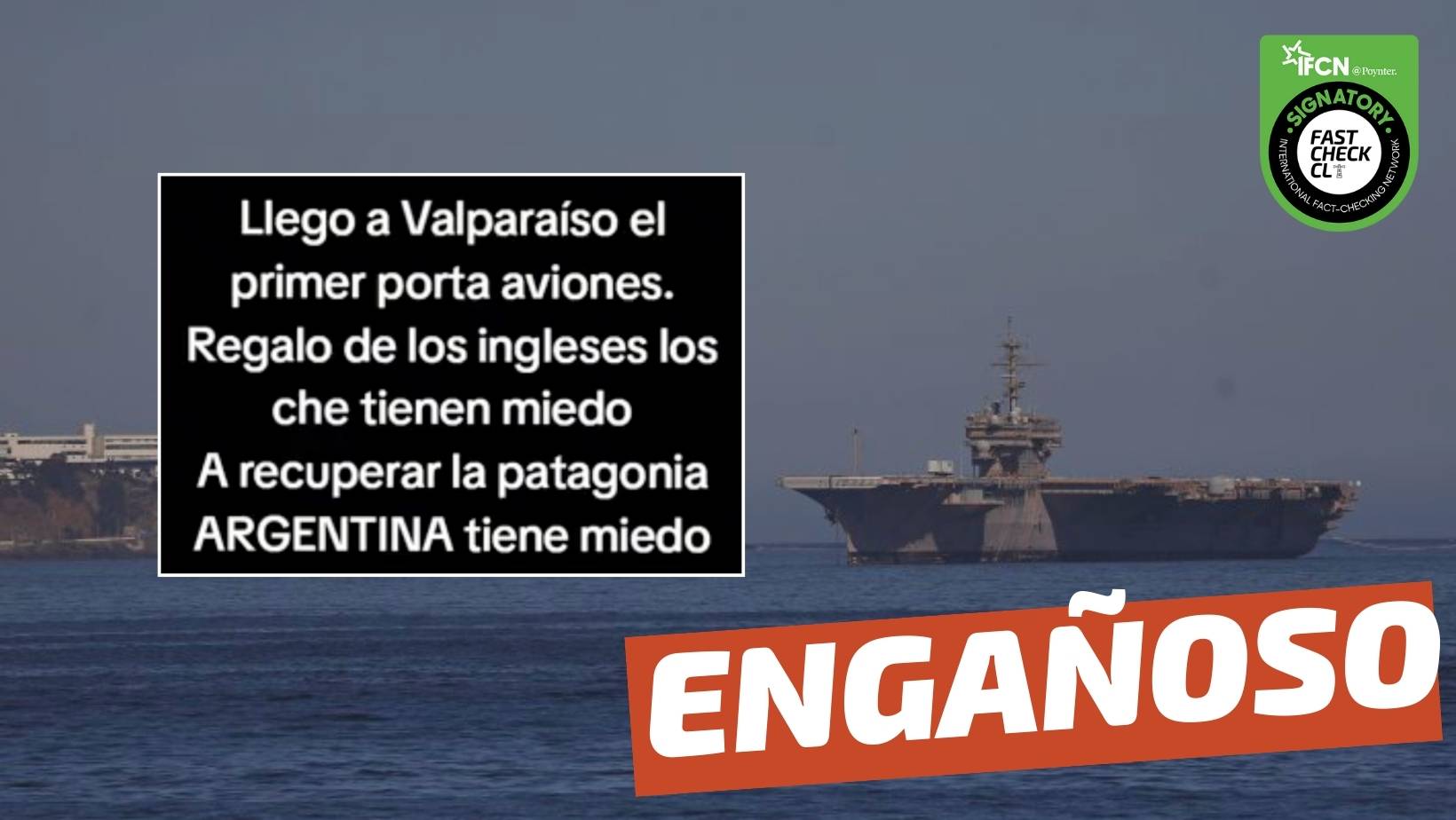 You are currently viewing (Video) “Llegó a Valparaíso el primer portaviones. Regalo de los ingleses”: #Engañoso