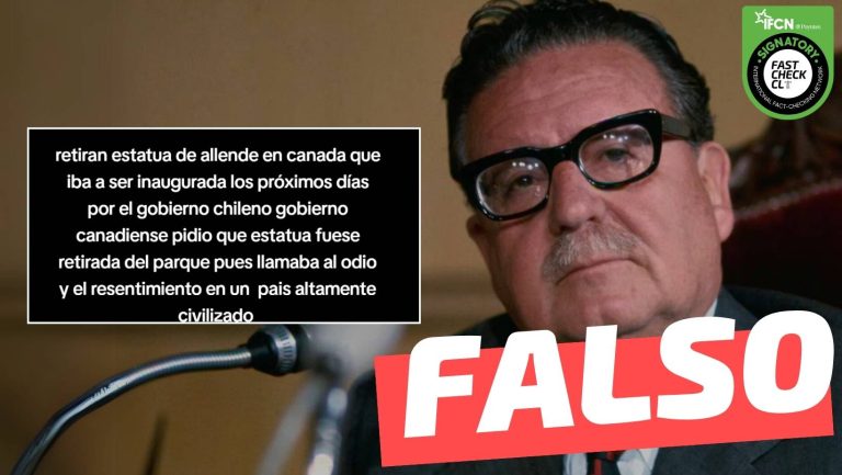 Read more about the article “Retiran estatua de Allende en Canad谩 que iba a ser inaugurada los pr贸ximos d铆as por el Gobierno chileno”: #Falso