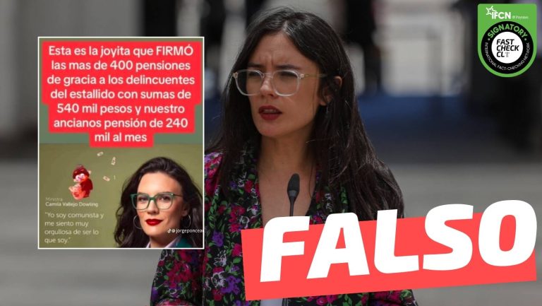 Read more about the article Ministra Camila Vallejo “firmó las más de 400 pensiones de gracia a los delincuentes del estallido”: #Falso