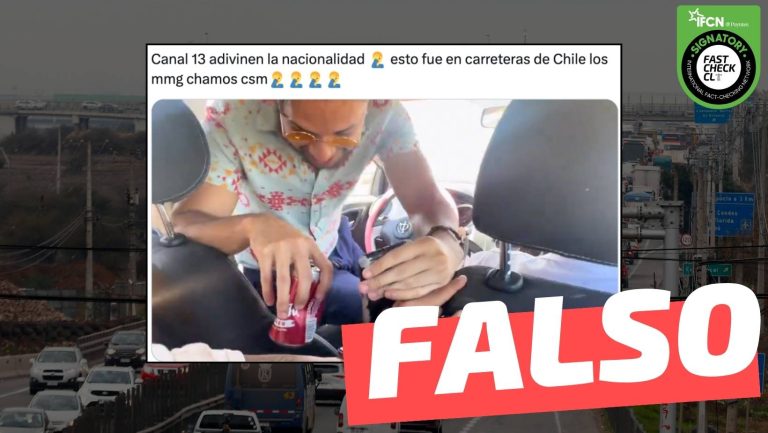 Read more about the article (Video) Sujetos cambian de conductor en auto en movimiento en una carretera en Chile: #Falso