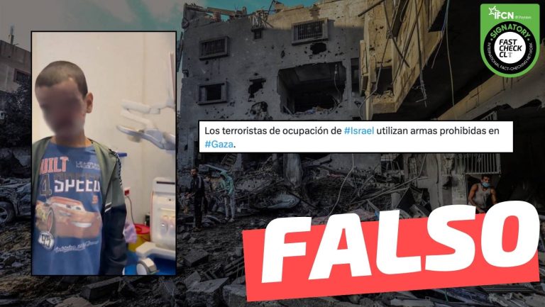 Read more about the article (Video) Niño lesionado víctima de “armas prohibidas” en Gaza: #Falso