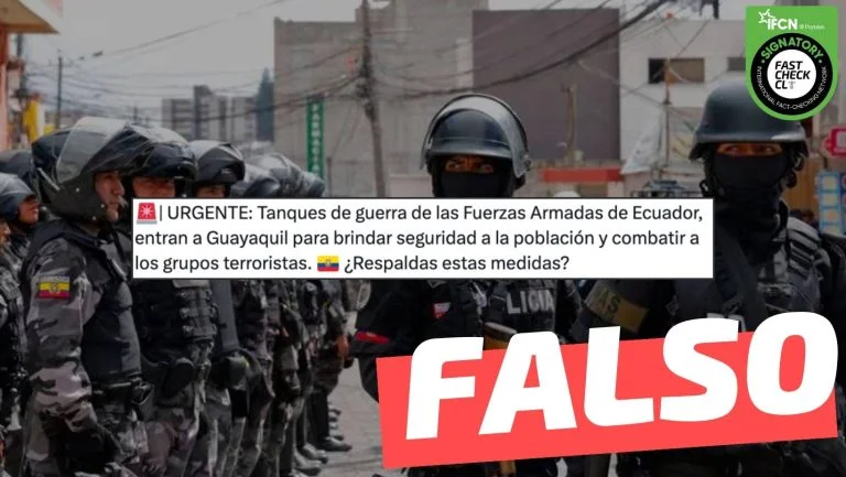 Read more about the article (Video) “Tanques de guerra de las Fuerzas Armadas de Ecuador entran a Guayaquil”: #Falso