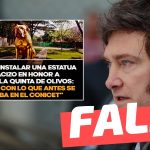 (Imagen) “Milei hizo instalar una estatua de oro macizo en honor a (su perro) Conan”: #Falso