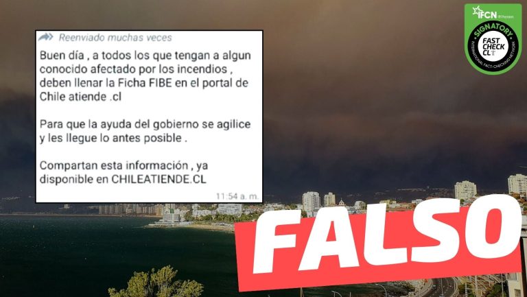 Read more about the article Cadena de WhatsApp: “Deben llenar la Ficha FIBE en el portal de Chile Atiende”: #Falso